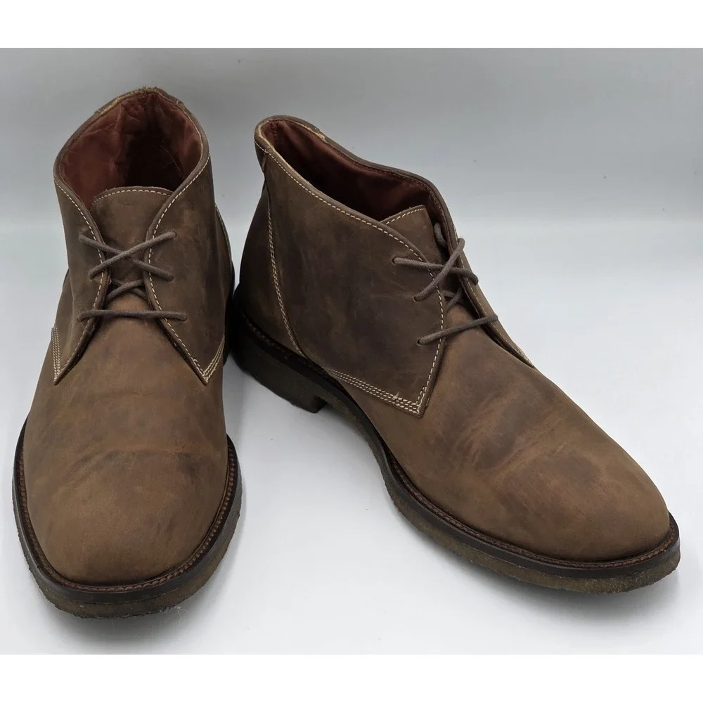 Johnston Murphy Copel Chukka Mens 10M Tan Brown Leather Memory Foam Ankle Boots